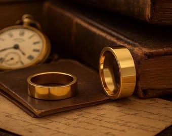 Personalized Gold Engraved Wedding Band – Custom Stacking Ring Gift For Anniversary
