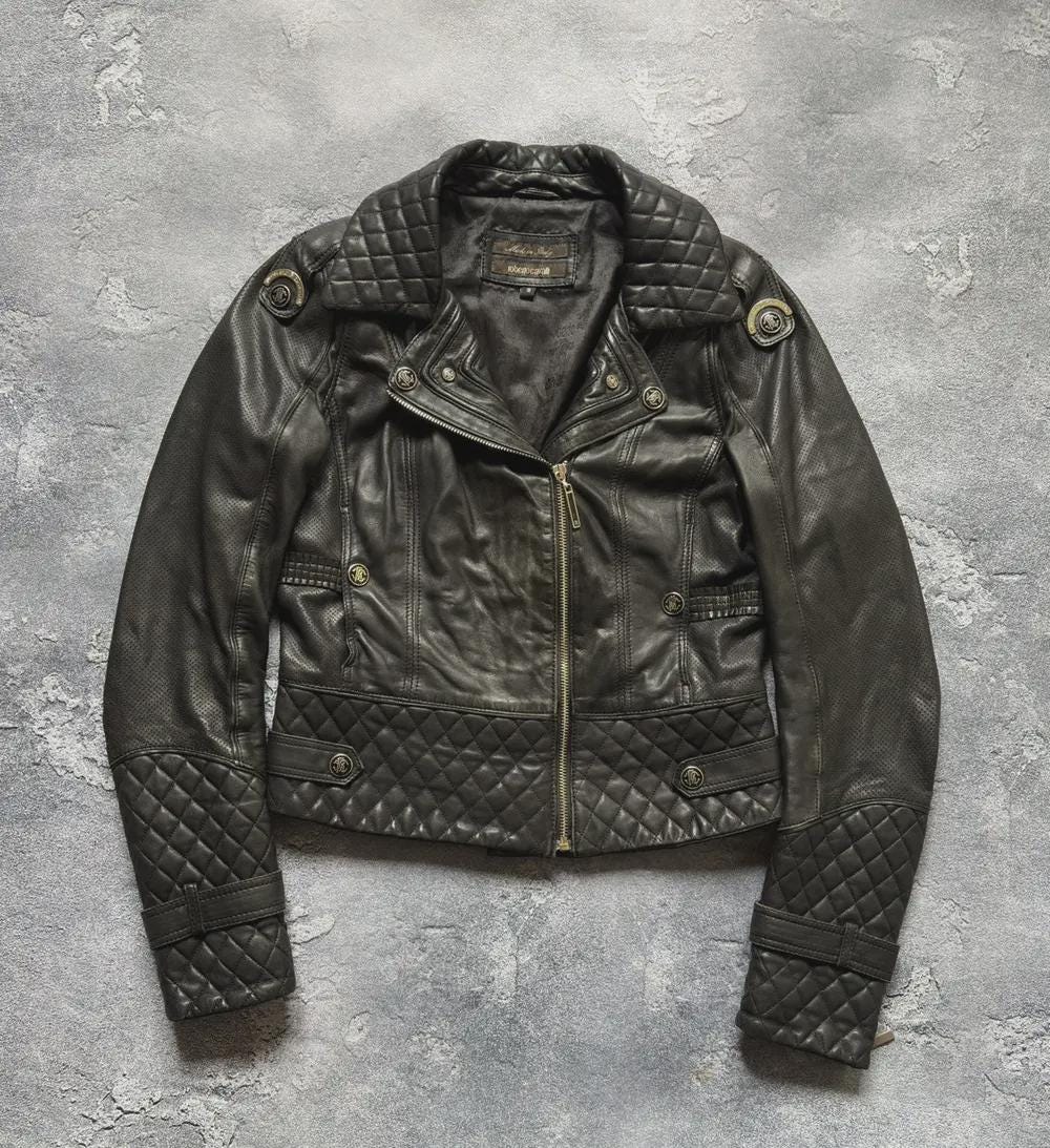 Roberto Cavalli Leather Jacket - Etsy