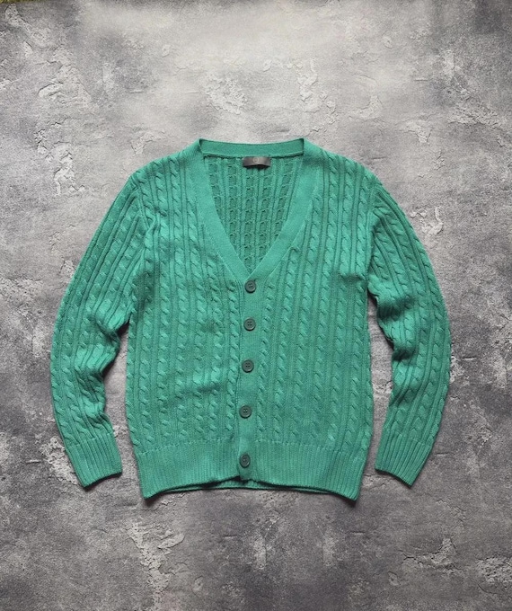McQ, Vintage McQ Alexander McQueen Button Up Cable Knit Cardigan Womens