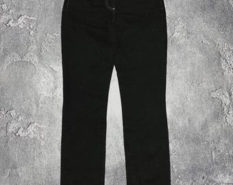 Vintage 00s Rare Chanel Luxury Italy Black Logo Jeans Pants Womens Size 36