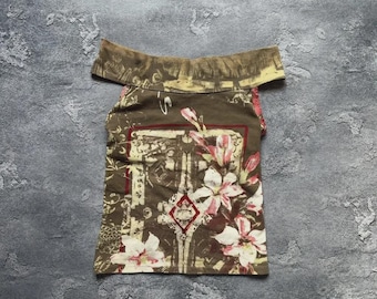 Vintage Save The Queen! JPG Vibe Y2K Fairy Floral Embroidered Mesh Top Size M