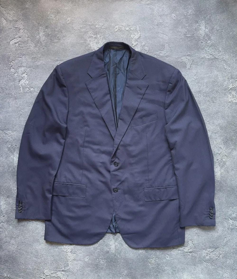 Corneliani, Vintage Corneliani Luxury Virgin Wool Blue Blazer Jacket