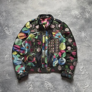 Vintage Desigual Y2K Boho Colorful Floral Patchwork Jacket Womens Size 36