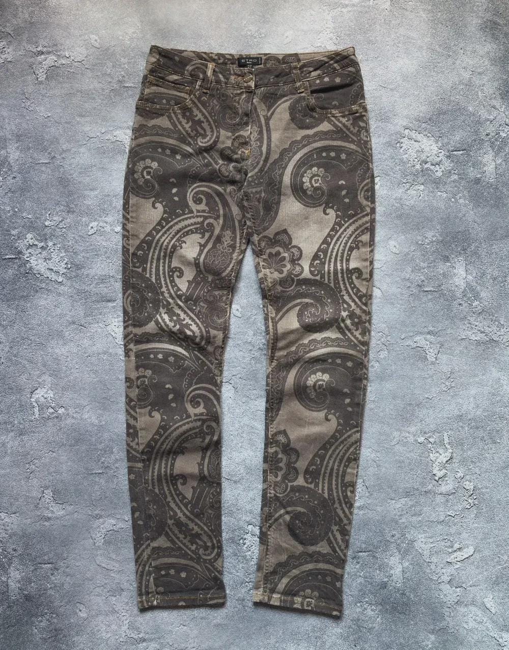 Etro, Vintage ETRO Milano Luxury All Over Paisley Pattern Pants Womens Size 27