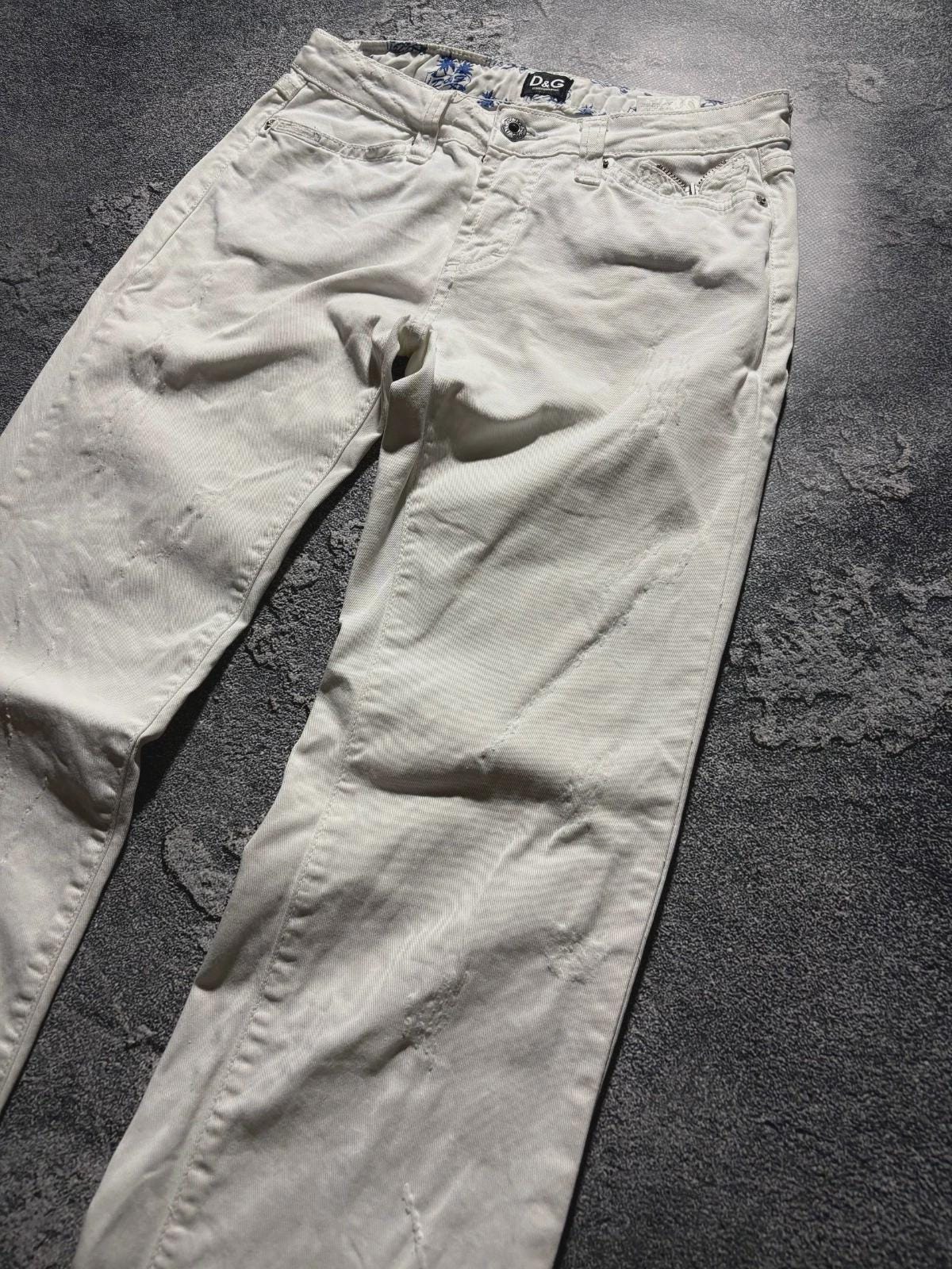 メンズ 00s DOLCE&GABBANA denimpants white y2k