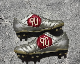Vintage Nike T90 Total 90 III Fg Metallic Silver Red Football Boots US 7 / 40 EU
