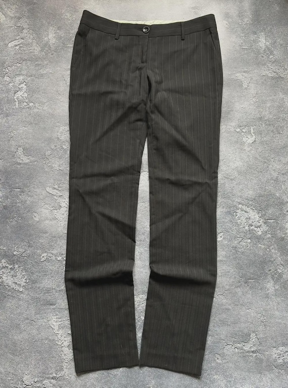 Dolce & Gabbana, Vintage Dolce & Gabbana Luxury Striped Wool Trousers Pants Size 42