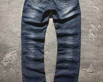 Vintage True Religion Rainbow Bobby Chief Keef Style Y2K Jeanshose Größe 30