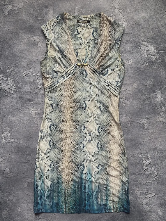 blue snakeskin dress ZEINA MINI DRESS main image 1