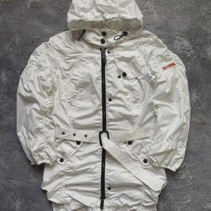 Burberry Established Sport Red Label Tag Light Hooded Belted Long Jacket Rare