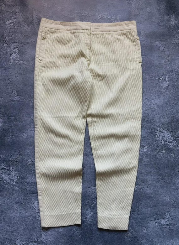 Salvatore Ferragamo, Vintage Salvatore Ferragamo Luxury Women’s Yellow Waffle Pants Size 44 Rare