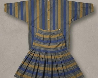 Rare Anne Marie Beretta Paris Two-Piece Set Striped Maxi Skirt & Button Top 40