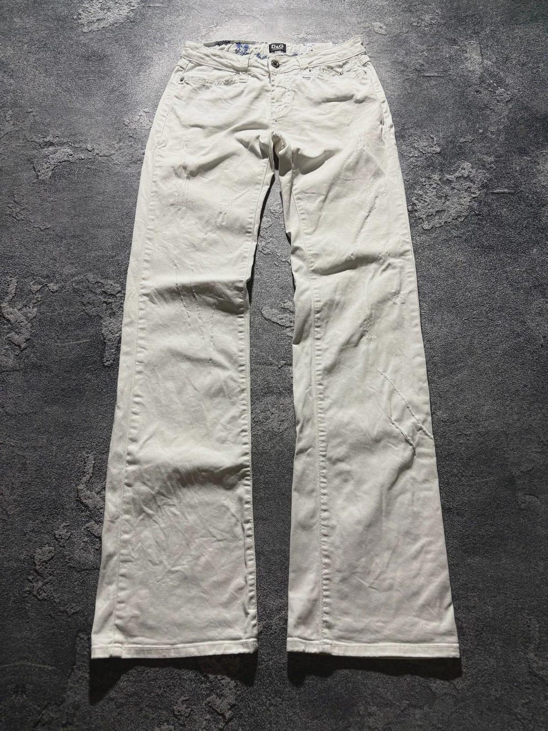 メンズ 00s DOLCE&GABBANA denimpants white y2k