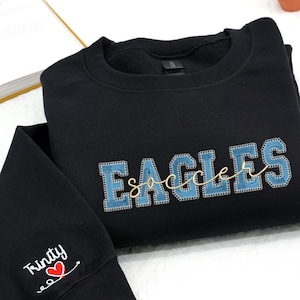 Custom School Mascot Embroidered Sweatshirt - College University Crewneck - High School Sweatshirt - Sorority Gift - Back To School Gift