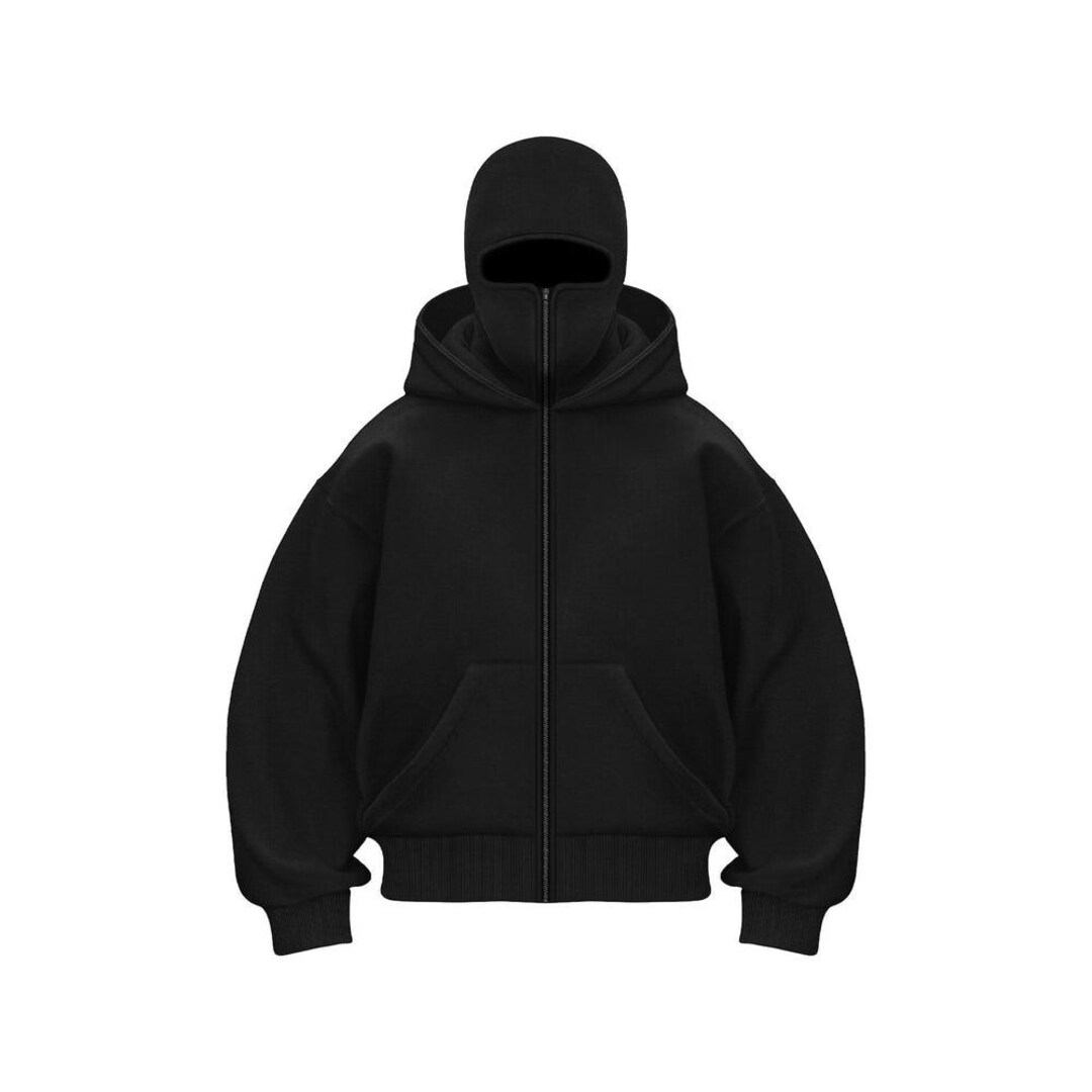 Ninja Black Hoodie | Covered Face Urban Style - Etsy