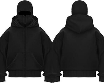 Ninja Black Hoodie | Covered Face Urban Style - Etsy
