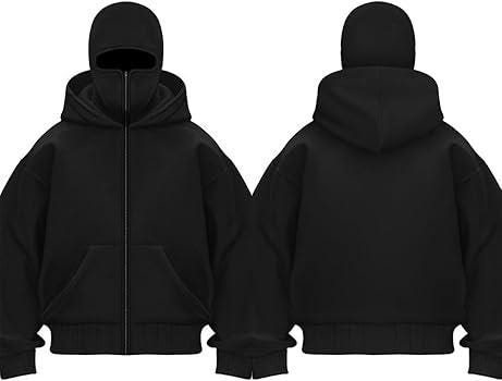 Ninja Black Hoodie | Covered Face Urban Style - Etsy
