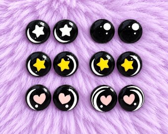 3D Printed Heart & Star Safety Eyes for Amigurumi | Cute Crochet Eyes | In-House Original Designs | Plush Making Supplies