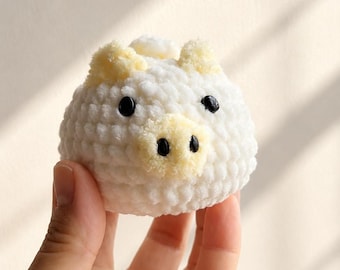 Crochet Piggy Dumpling Plush | 3D Printed Bamboo Steamer (Set)
