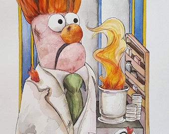 The Muppets Beaker in the Lab Print