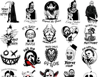 Horror Characters SVG Bundle: Spooky Movie Designs (Digital Download)