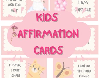 Kids Affirmation Cards | Positive Self-Esteem, Emotional Regulation (PDF Download)