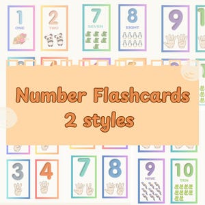 Counting Flashcards 1-10 | Printable Number Cards for Kids | Preschool Math Learning | 3x5 US Letter PDF