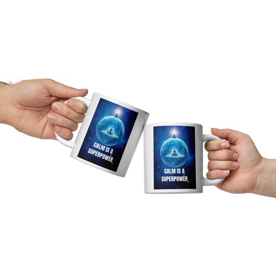 White glossy mug