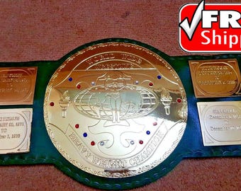 WF Big Green Championship-riem | Platen tot 8 mm dik en 100% echt leer | Gratis verzending