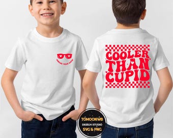Cooler Than Cupid Svg-Png, Retro Valentine's Day Design, Retro Boy Valentine Svg png, Brother Valentine svg, Distressed Valentine Design