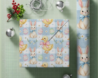 Easter Gift Wrap – Bunny Chick Egg Spring Wrapping Paper for Holiday Crafts