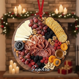 Benutzerdefinierte Charcuterie Ornament, personalisierte 2D Food Board Dekoration, Käse und Obst Acryl Andenken