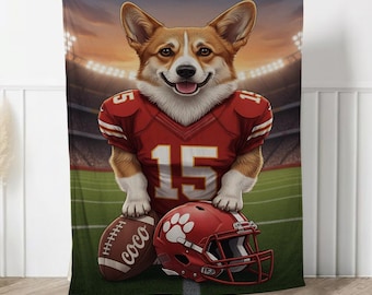 Manta de fútbol personalizada para mascotas, manta deportiva personalizada