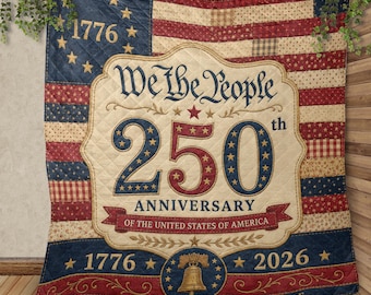 USA 250-jähriges Jubiläum Quilt: Wir, die Menschen Patriotic Americana Decke