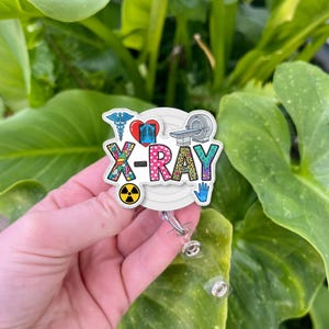X-Ray Badge Reel, Radiology Gift for Rad Tech, Retractable ID Holder, CT Tech, Nurse Accessories, Cute Medical Student ID Holder