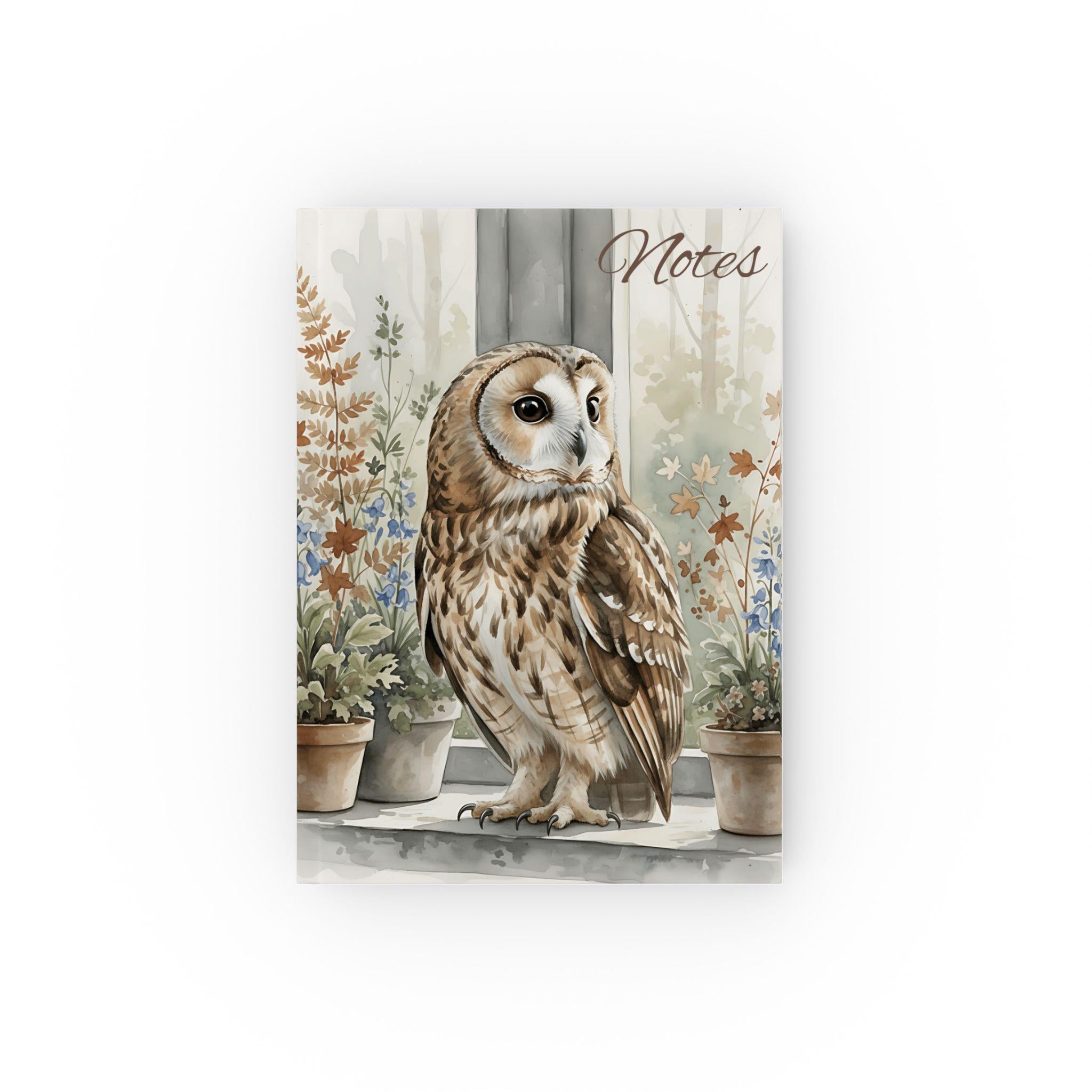 Barn Owl Illustration Hard Backed Journal | Nature Notebook
