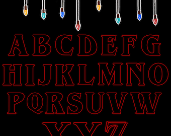 Stranger Things Font Bundle | Retro Horror Alphabet PNG SVG | Cricut Halloween Font | Digital Download