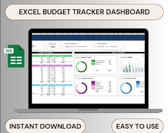 Excel Budget Tracker: Monthly & Yearly Finance Planner (Digital Download .xlsx File)
