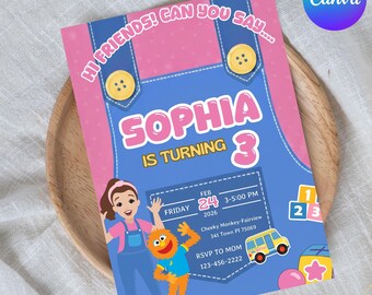 Ms Rachel Birthday Invitation | Editable Canva Template | Kids Party Digital Download