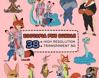 Zootopia PNG Bundle | 38 Digital Characters PNG | Transparent Background