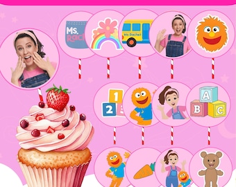 Ms Rachel Cake Toppers | 20 Printable Kids Party Toppers | PDF + JPG | Birthday Decorations