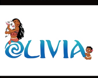 Custom Moana Name PNG | Island Princess Design (Digital Download)