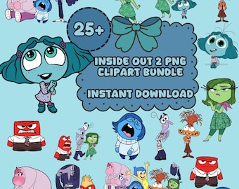 Inside Out 2 PNG Clipart Bundle – Joy, Sadness, Anger, Anxiety (Digital Download)