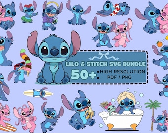 Lilo & Stitch Clipart Bundle | 50+ Designs (Digital Download)