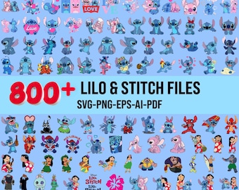 800+ Stitch Files Bundle | Stitch SVG, PNG  Clipart | Lilo and Stitch SVG | Cricut & Silhouette | Layered Stitch Designs