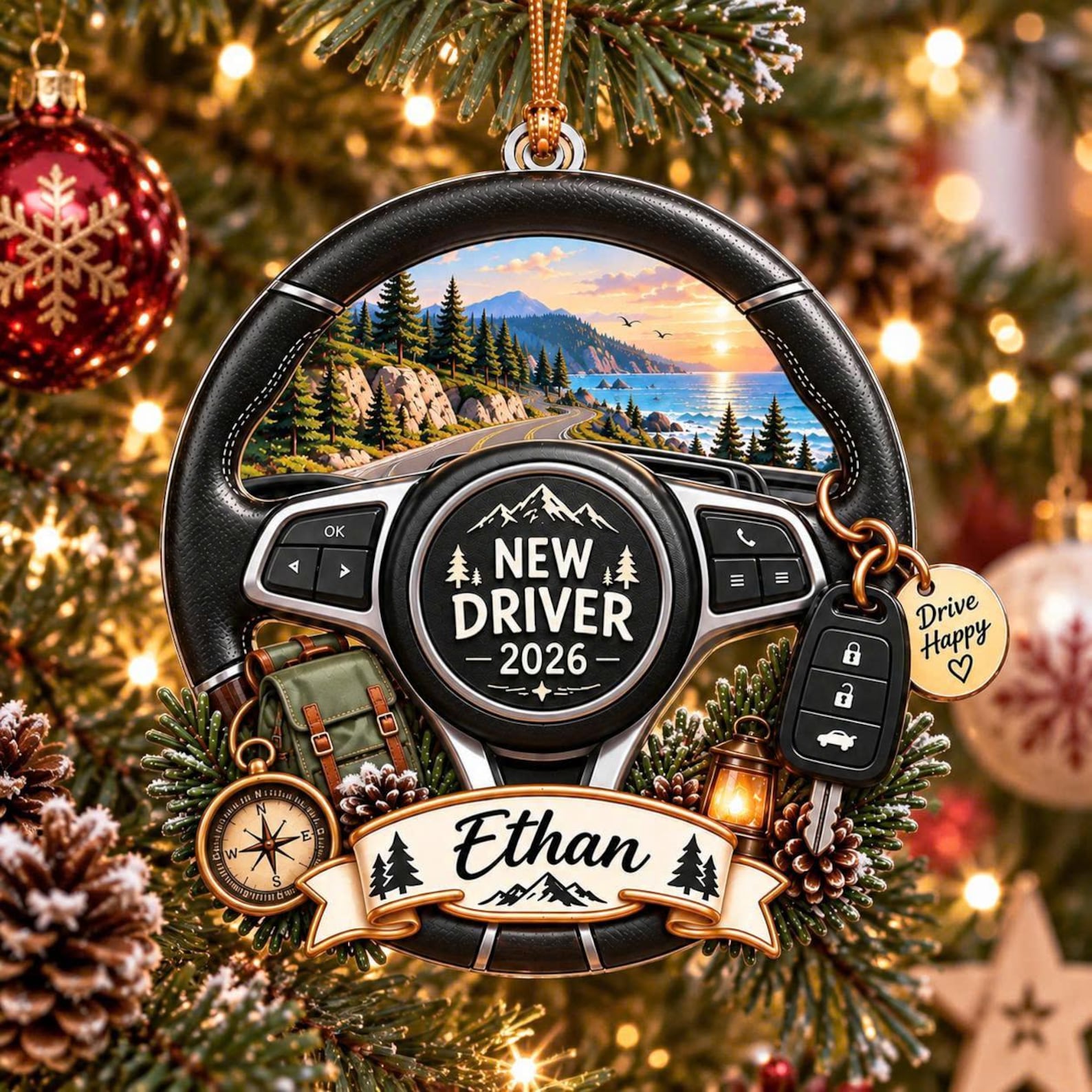 Personalized New Driver 3D Ornament 2026, Custom License Plate Acrylic ...