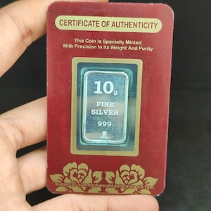 999 Fine Silver Bar, Investment Bullion Ingot with Certificate (Sealed) image 16