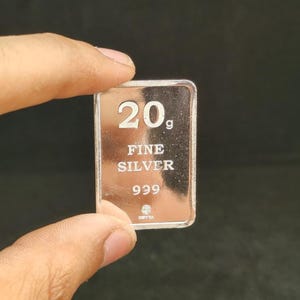 999 Fine Silver Bar, Investment Bullion Ingot with Certificate (Sealed) 20 GRAMS