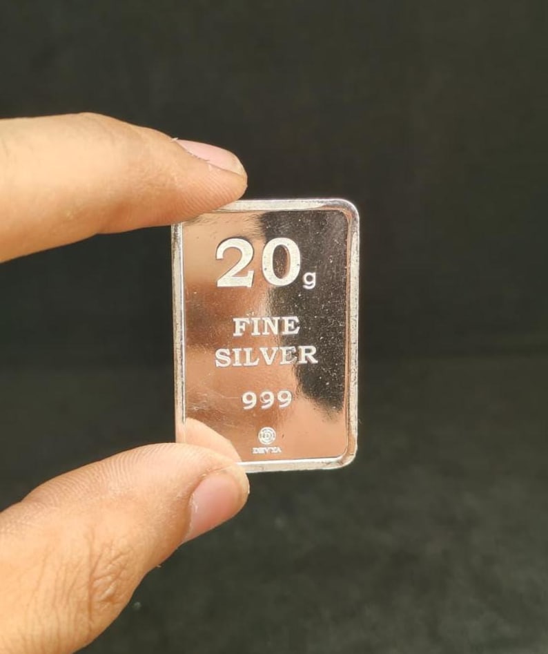999 Fine Silver Bar, Investment Bullion Ingot with Certificate (Sealed) 20 GRAMS