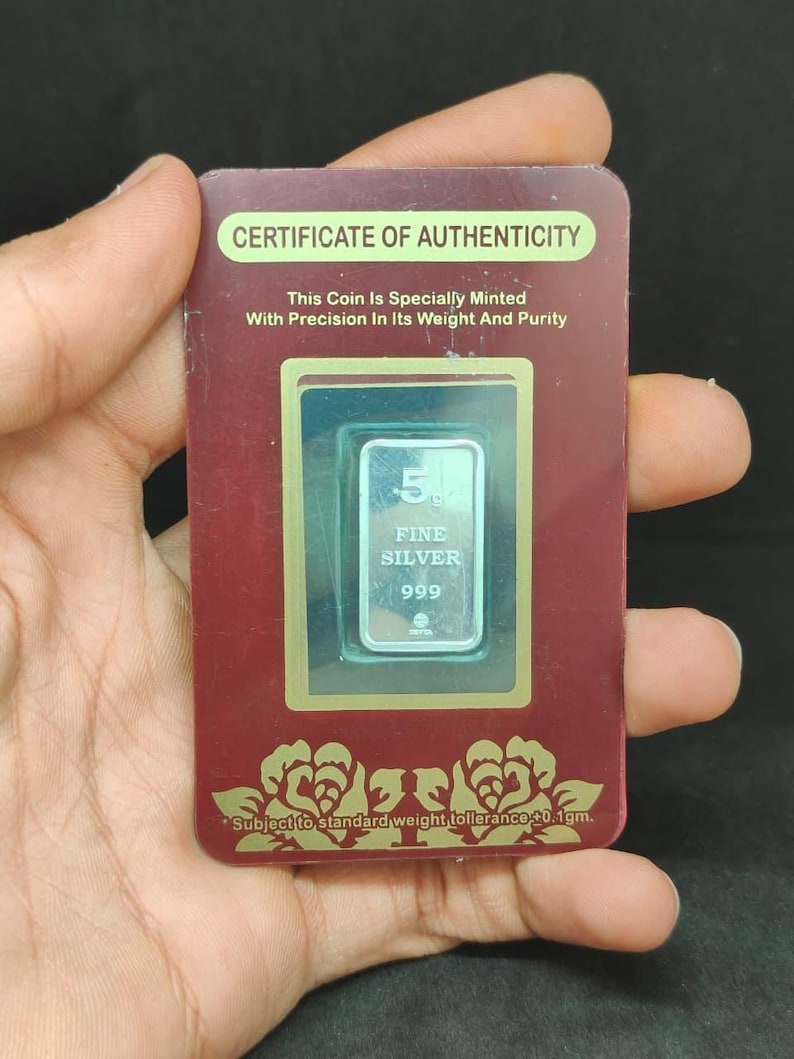 999 Fine Silver Bar, Investment Bullion Ingot with Certificate (Sealed) image 20